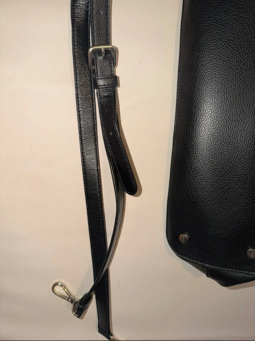 DKNY Black Pebbled Leather Satchel with Gold hardware - Picture 3 of 12